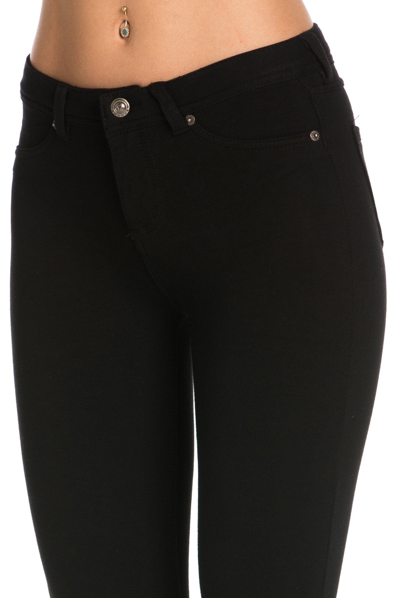 Stretch Skinny Knit Jegging Pants (Black) - Poplooks