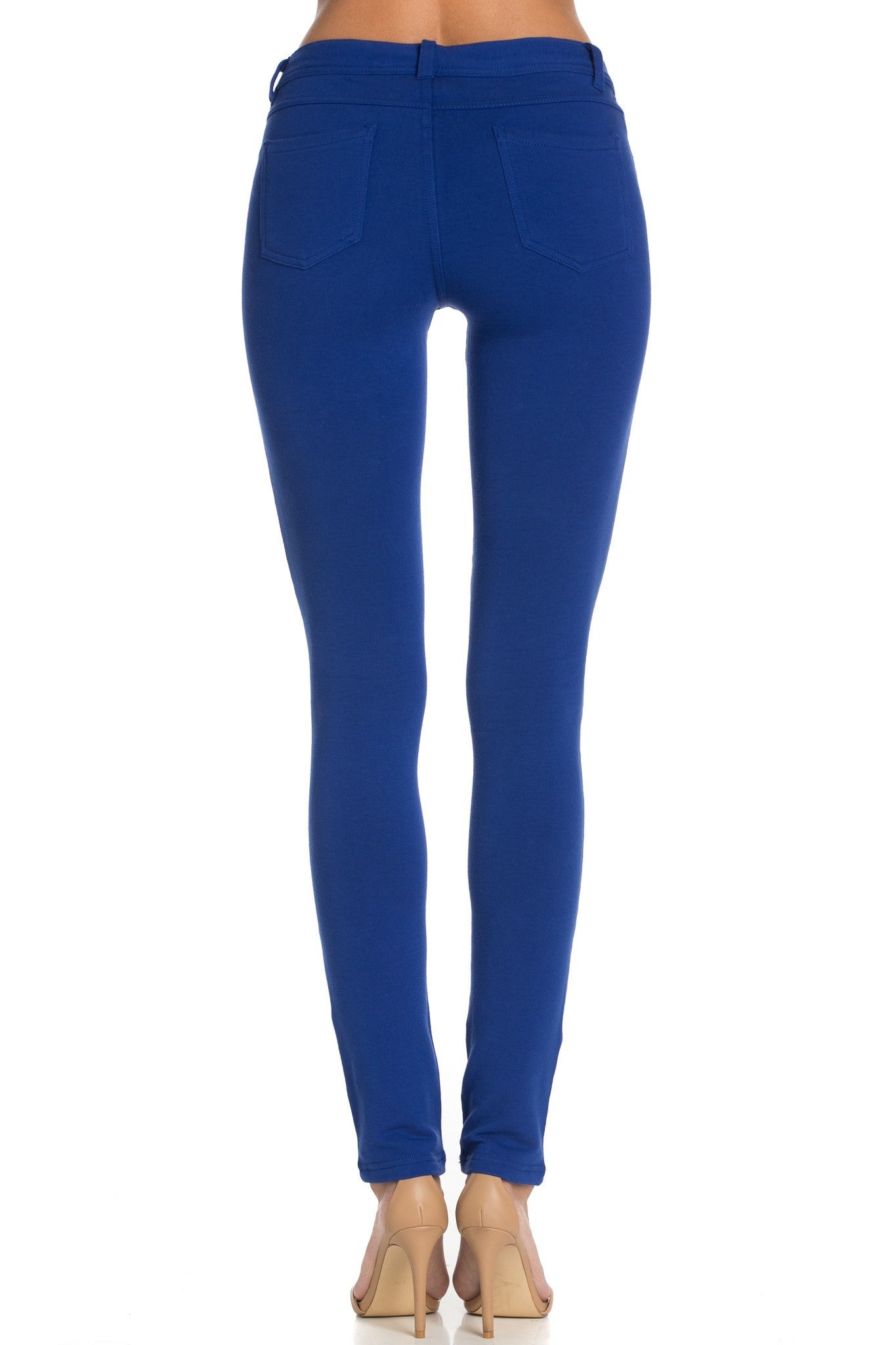 Stretch Skinny Knit Jegging Pants (Royal Blue) - Poplooks