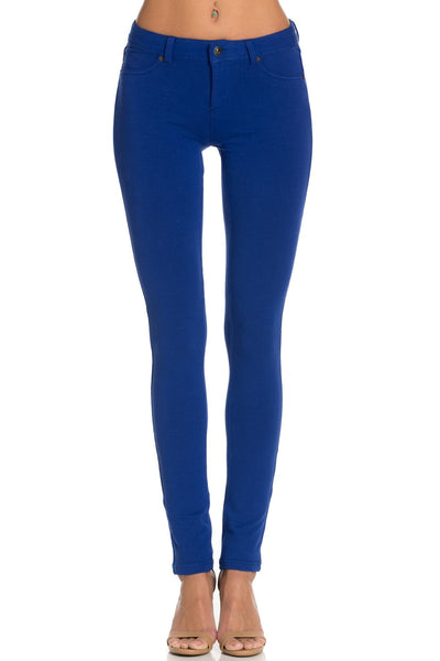 Stretch Skinny Knit Jegging Pants Royal Blue