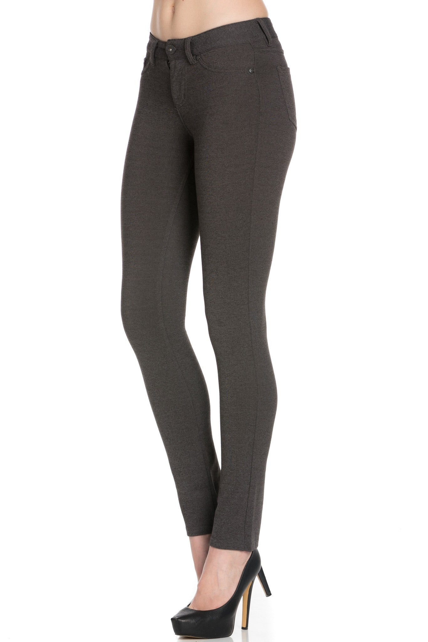 Basic Slim Fit Pants (Charcoal) - Poplooks