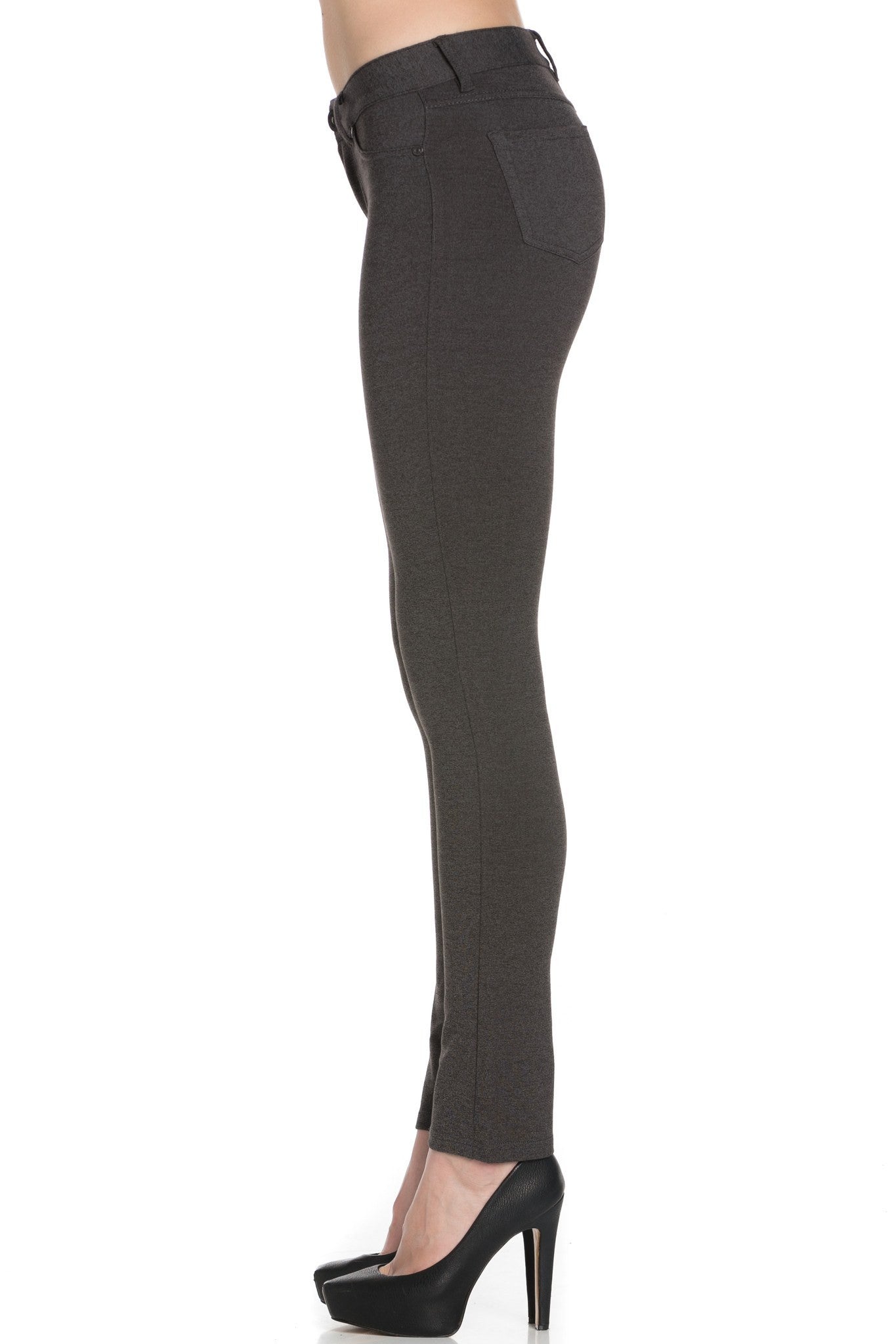 Basic Slim Fit Pants (Charcoal) - Poplooks