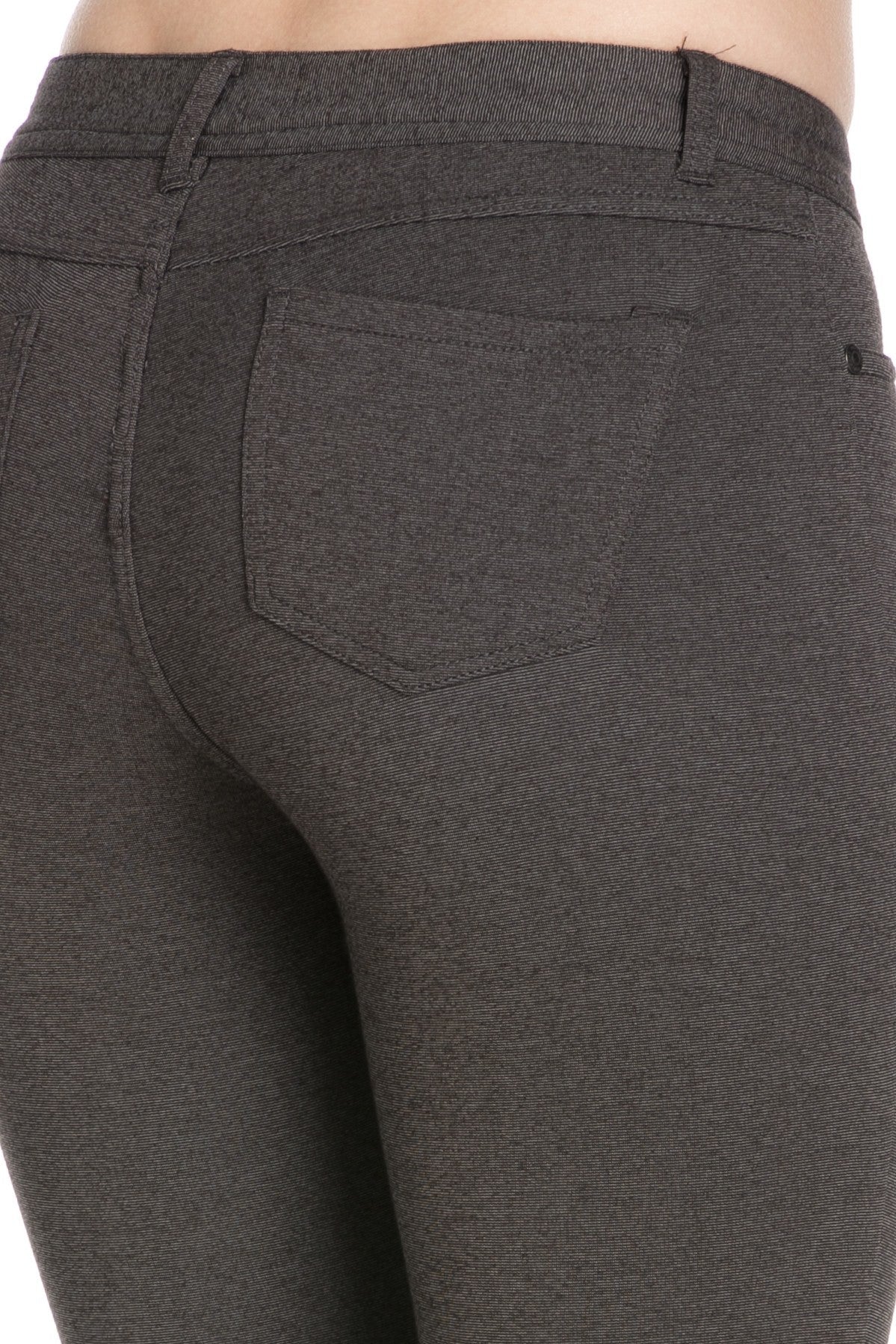4 Way Stretchy Ponte Knit Capri Skinny Jeans (Charcoal) - Poplooks