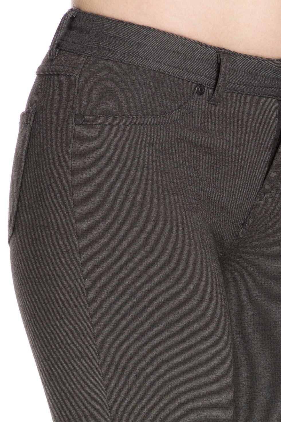 4 Way Stretchy Ponte Knit Capri Skinny Jeans (Charcoal) - Poplooks