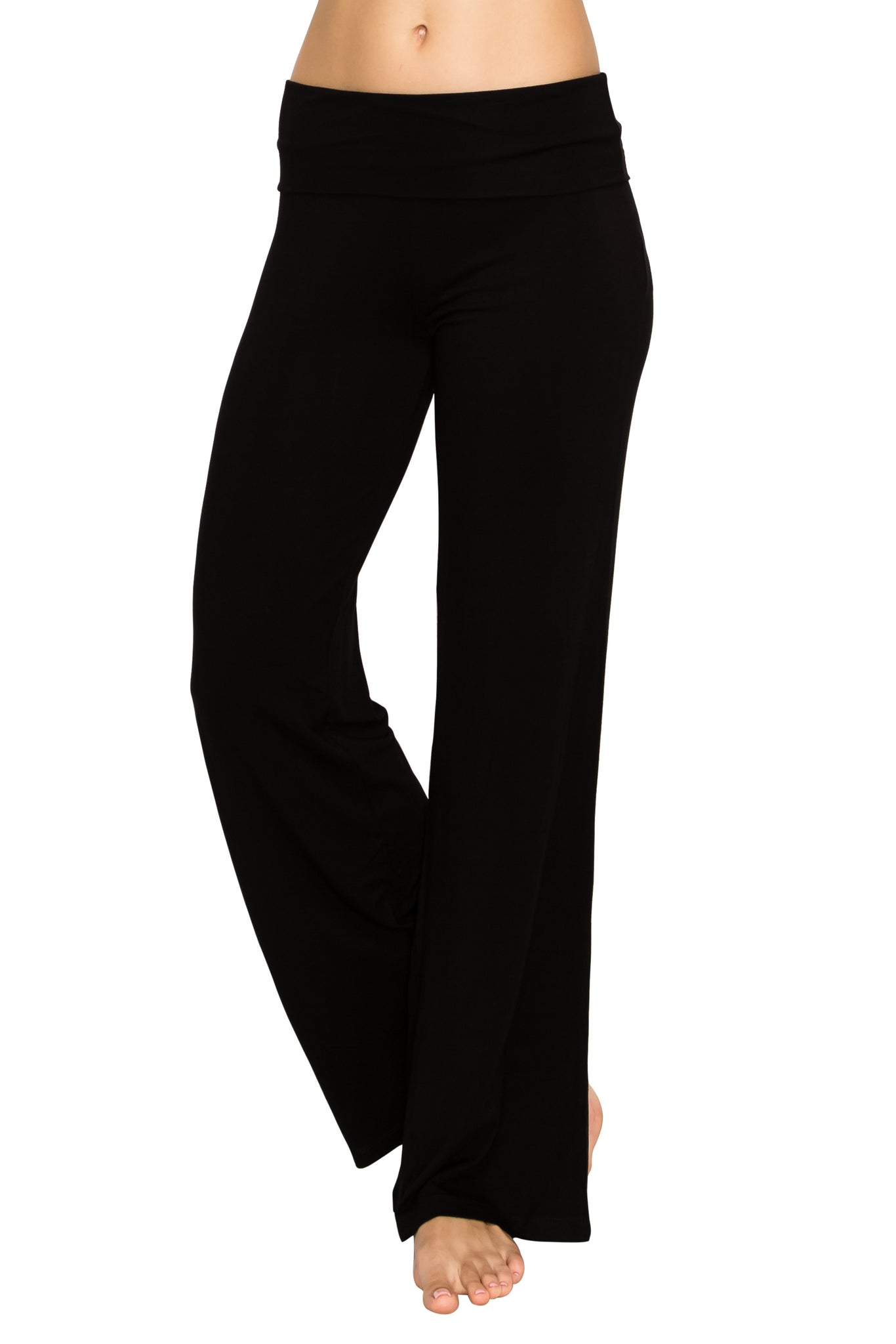 Black Foldover Yoga Pants